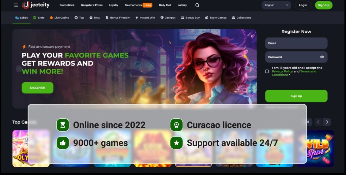 Image highlighting basic information about JeetCity Casino