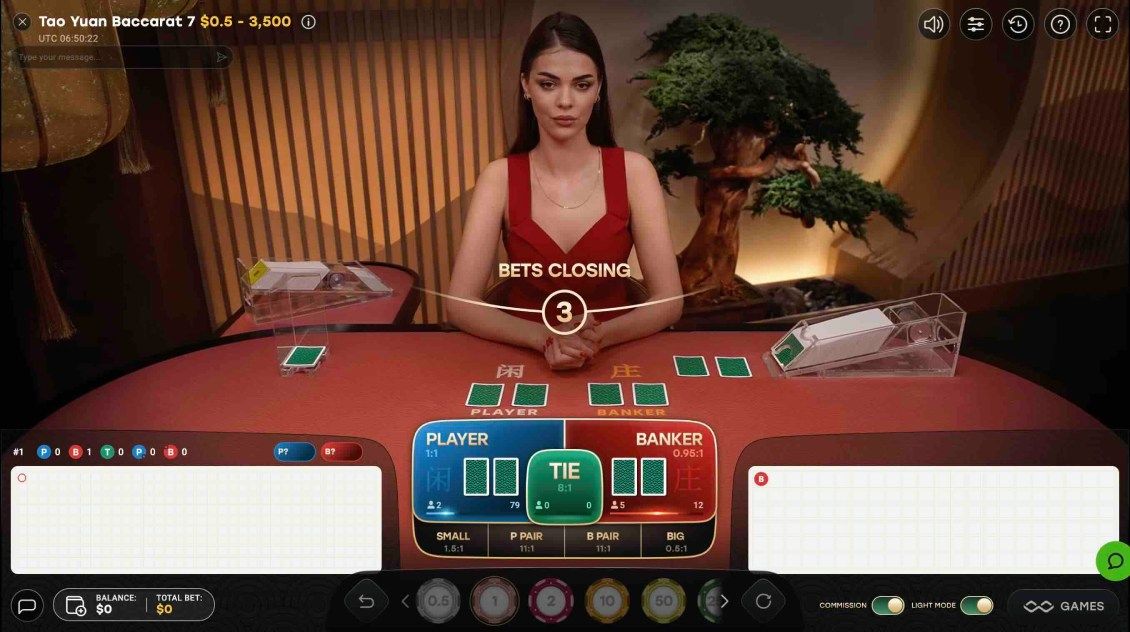 Live Baccarat game at JeetCity Casino