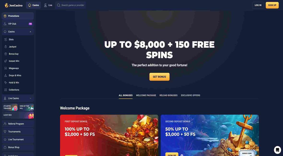 Joo casino promotions page
