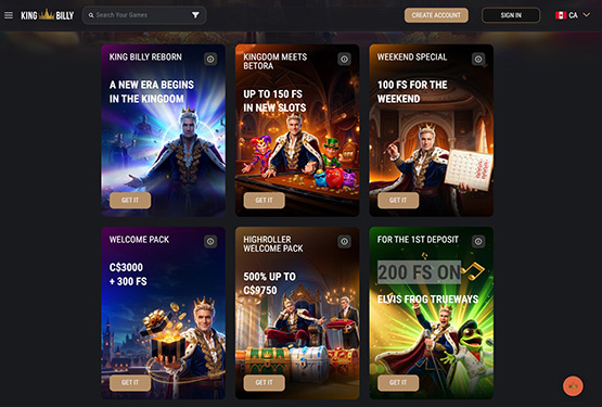 King Billy Casino bonus offer