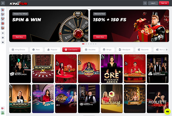 KingPari Casino Main Page