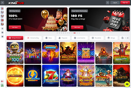 KingPari Casino Main Page