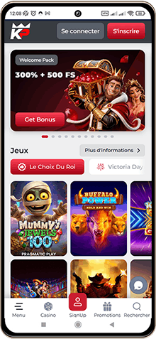 KingPari Casino sur mobile