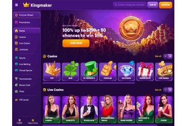 kingmaker casino main page