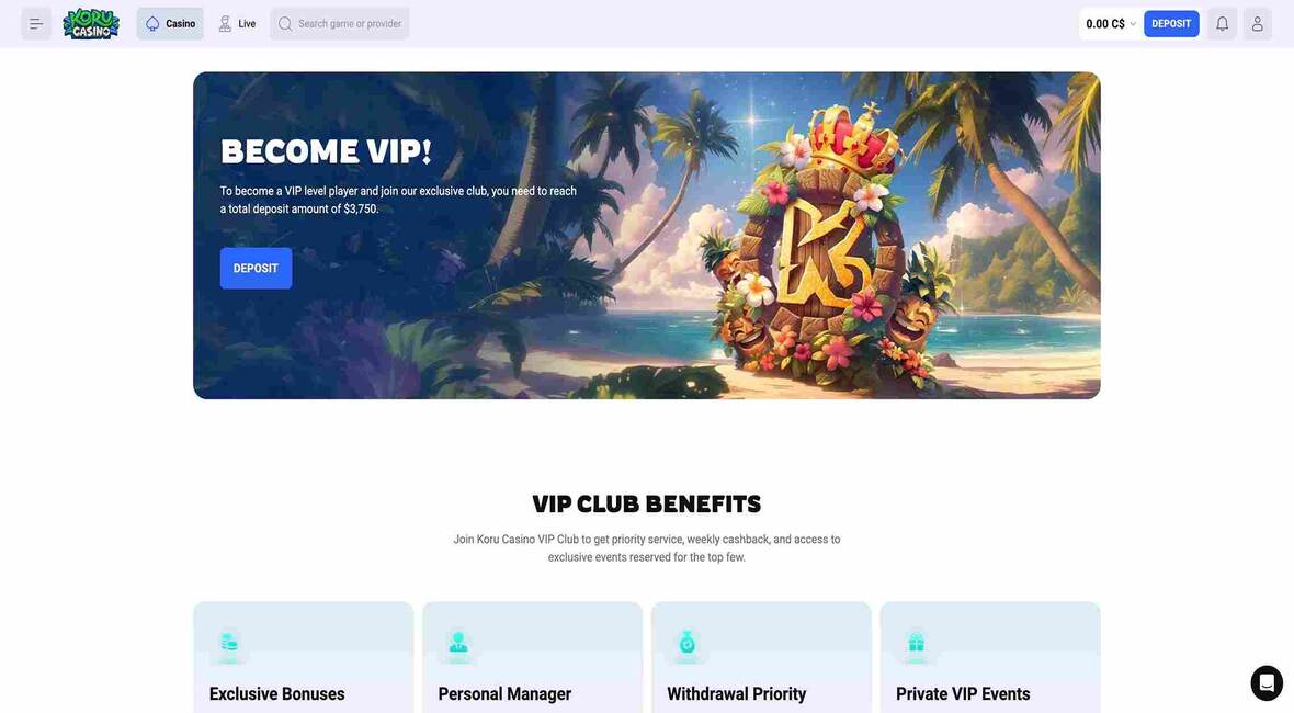 Koru casino vip page de programmation