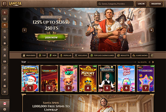 Lanista Casino Main Page