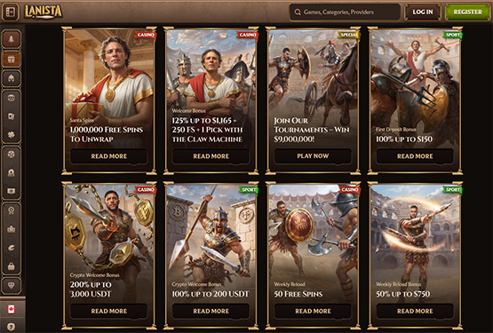 Lanista Casino Promotions Page