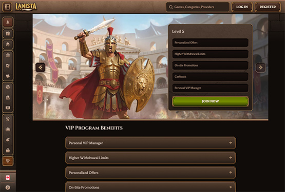 Lanista Casino Loyalty Bonus