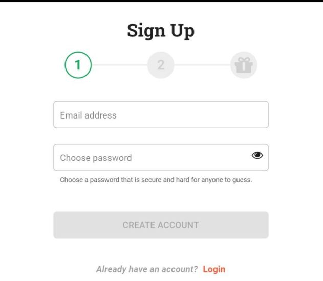 Screenshot of LeoVegas Casino registration process - step 2
