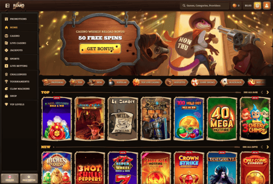 Lizaro casino main page