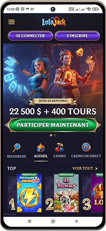 LolaJack Casino sur mobile
