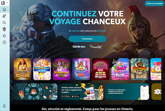 Page principale du casino LuckyDays