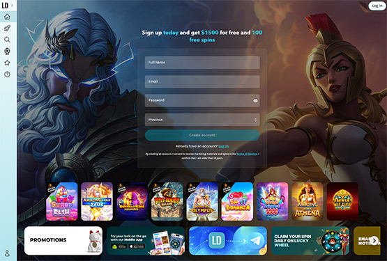 LuckyDays casino - Main page