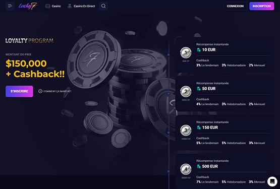 Lucky7even casino vip page de programmation