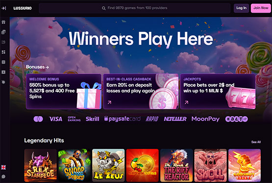Lussurio Casino Main Page