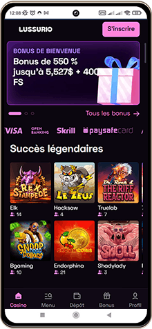 Lussurio Casino sur mobile