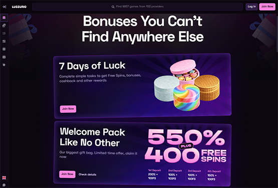 Lussurio Casino Promotions Page