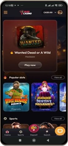 Mobile screenshot of Madcasino