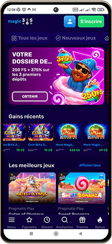 Magic365 Casino sur mobile