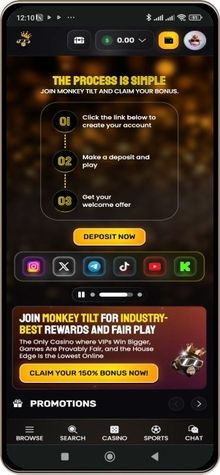 Mobile Screenshot of Monkey Tilt Casino