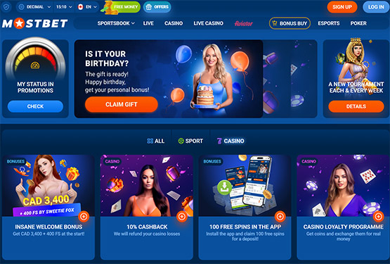 Mostbet casino promotions page