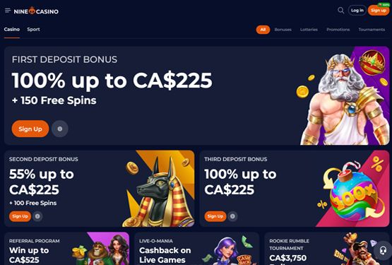 Nine Casino promotions page