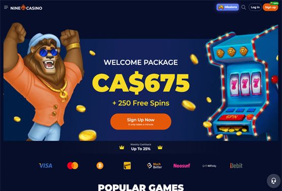 Nine Casino main page