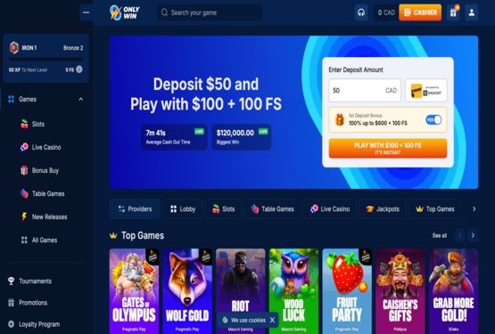 Onlywin casino main page