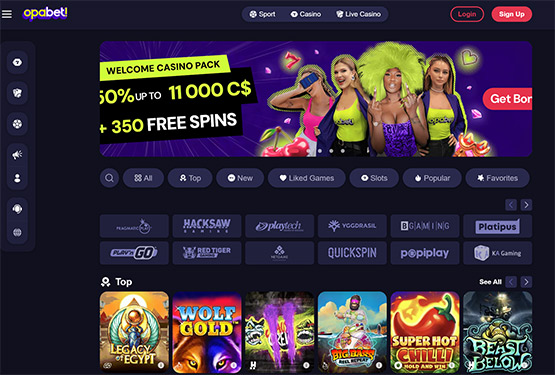 Opabet Casino Main Page