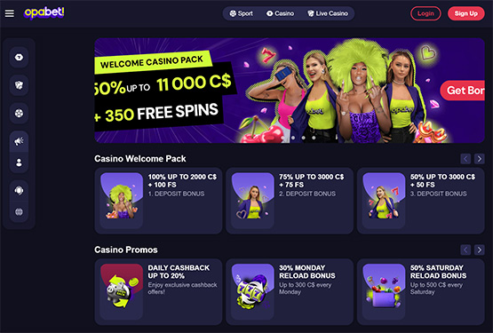 Opabet Casino Promotions Page