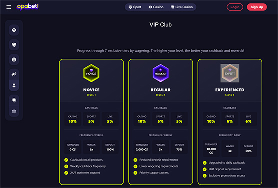 Opabet Casino VIP Program