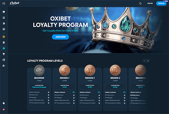 Oxibet Casino Loyalty Program