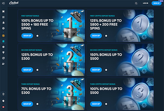 Oxibet Casino Promotions Page