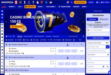 Paripesa Casino - Main Page