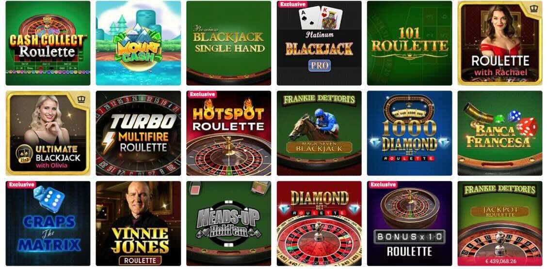 Party casino table games