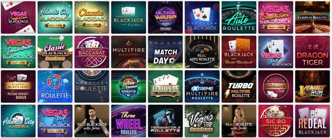 List of Card Games of Platinum Play Casino