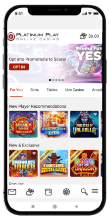 Platinum Play Casino Site on the Mobile Screen