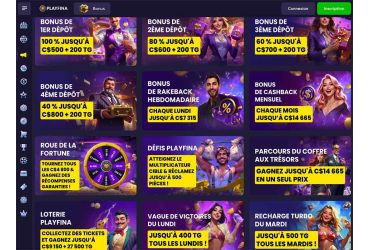 Playfina Casino - page promotionnelle