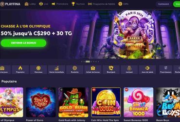 Playfina Casino - page d'accueil