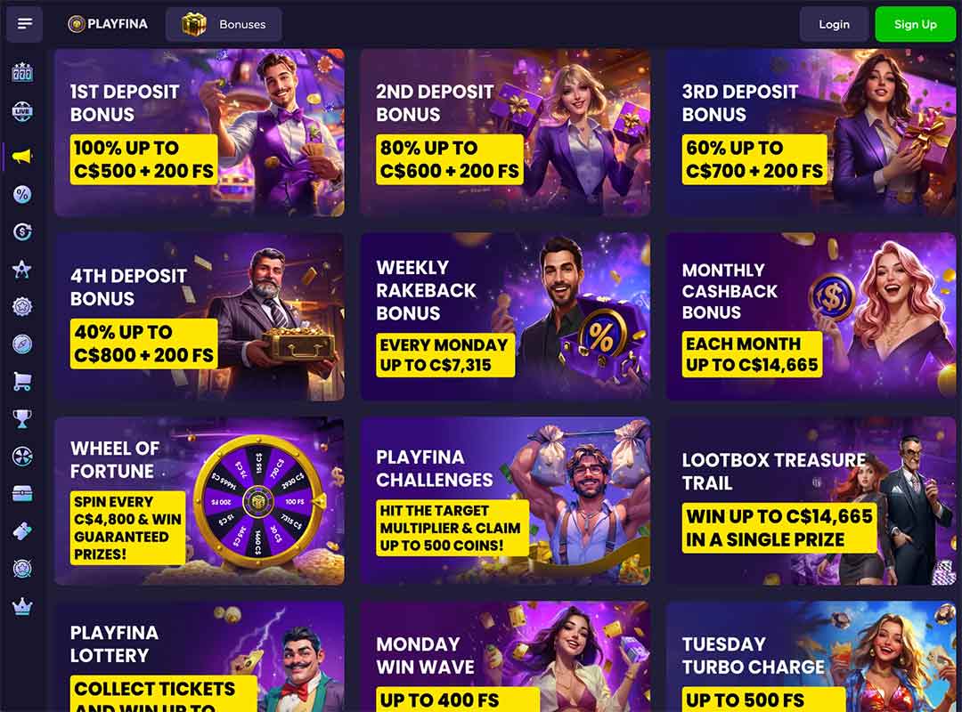 Playfina casino promotions