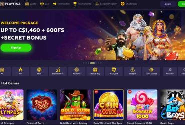 Playfina casino main page