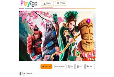 Playigo casino - lobby.