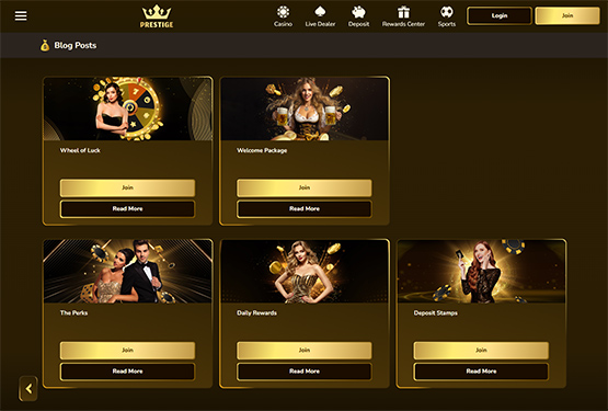 Prestige casino promotions page