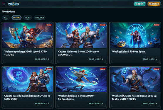 Ragnaro casino promotions page