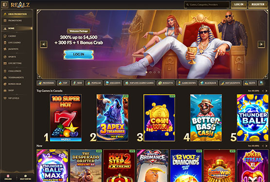 Realz Casino Main Page