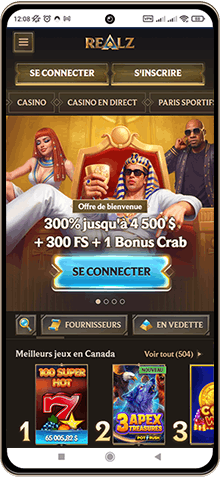 Realz Casino sur mobile