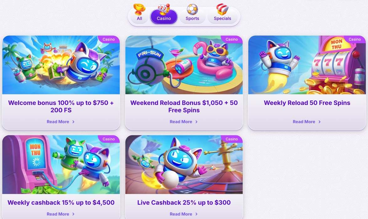 Robocat Casino promo page