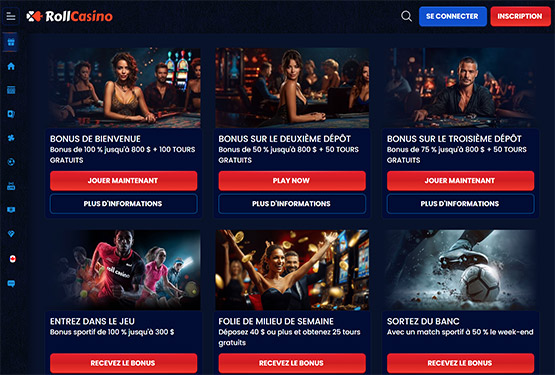 Page des promotions du RollCasino