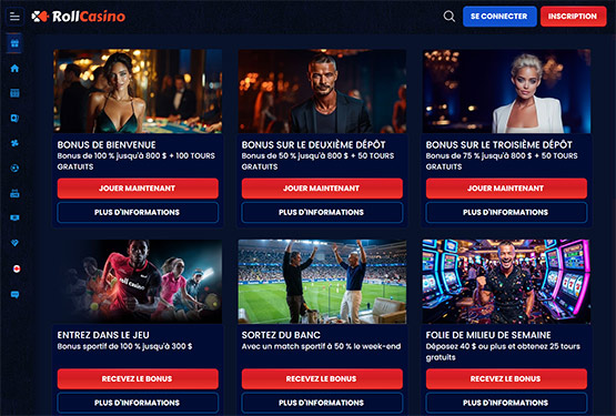 Page des promotions du RollCasino