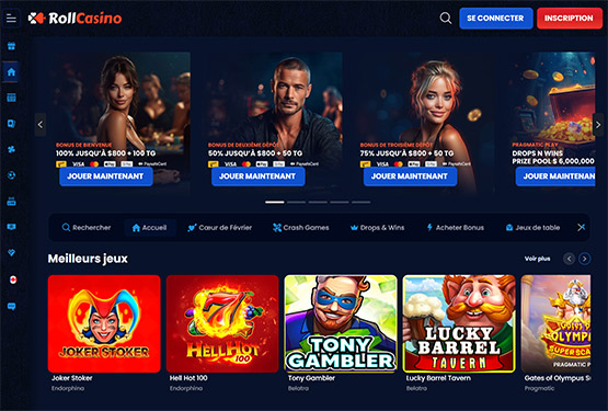 Page principale du RollCasino